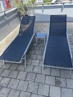 2 Stk. Top Garten Liegestühle mit Beistelltisch 
