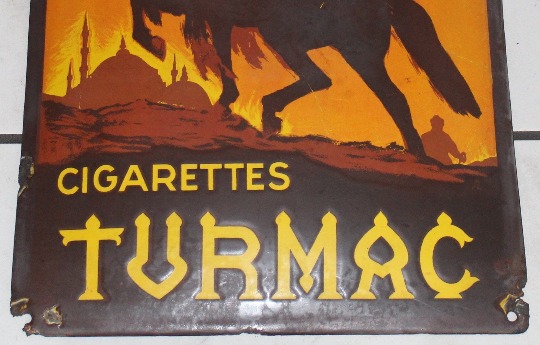 Schilder: Turmac Cigarettes Emailschild Schweiz – Gebraucht aus Lüchingen von Aw67 6