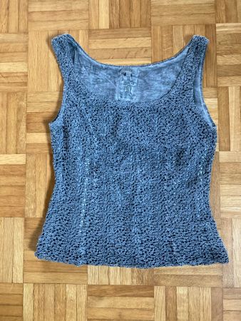 Nile Top XS, Graue Spitze, Baumwolle und Seide
