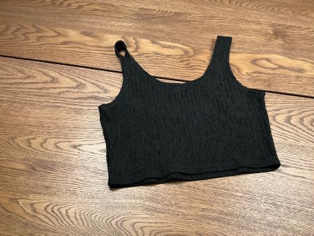 Schwarzes Top mit Struktur, ideal für den Sommer, Gr. M
