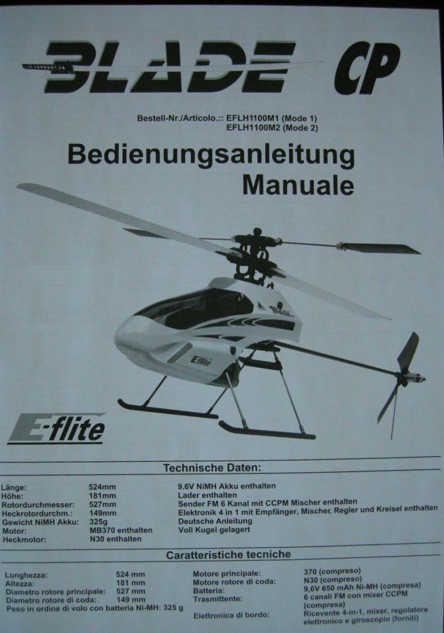 Blade Modellismo RC: RC Model Hubschrauber E-flite Blade CP, gebraucht – Usato da Dietikon venduto da Klopfer05 5