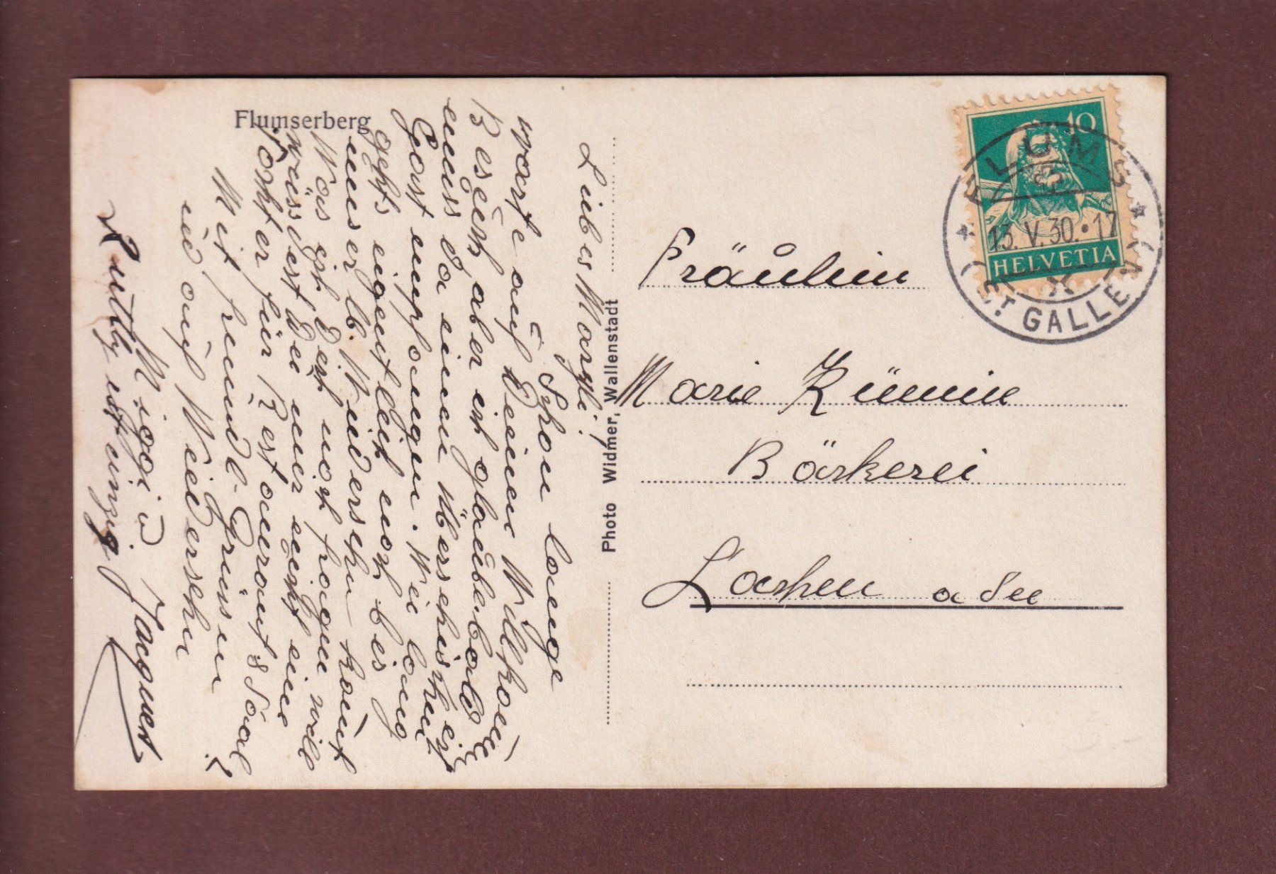 Cartoline postali: Flumserberg - SPITZMEILEN - 1930 – Usato da Pully venduto da nicecards 1
