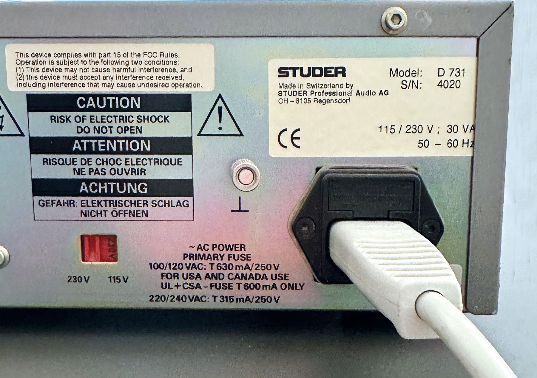 CD: Studer D731 / CD-Player mit Manual – Usato da Bern venduto da Standby47music 6