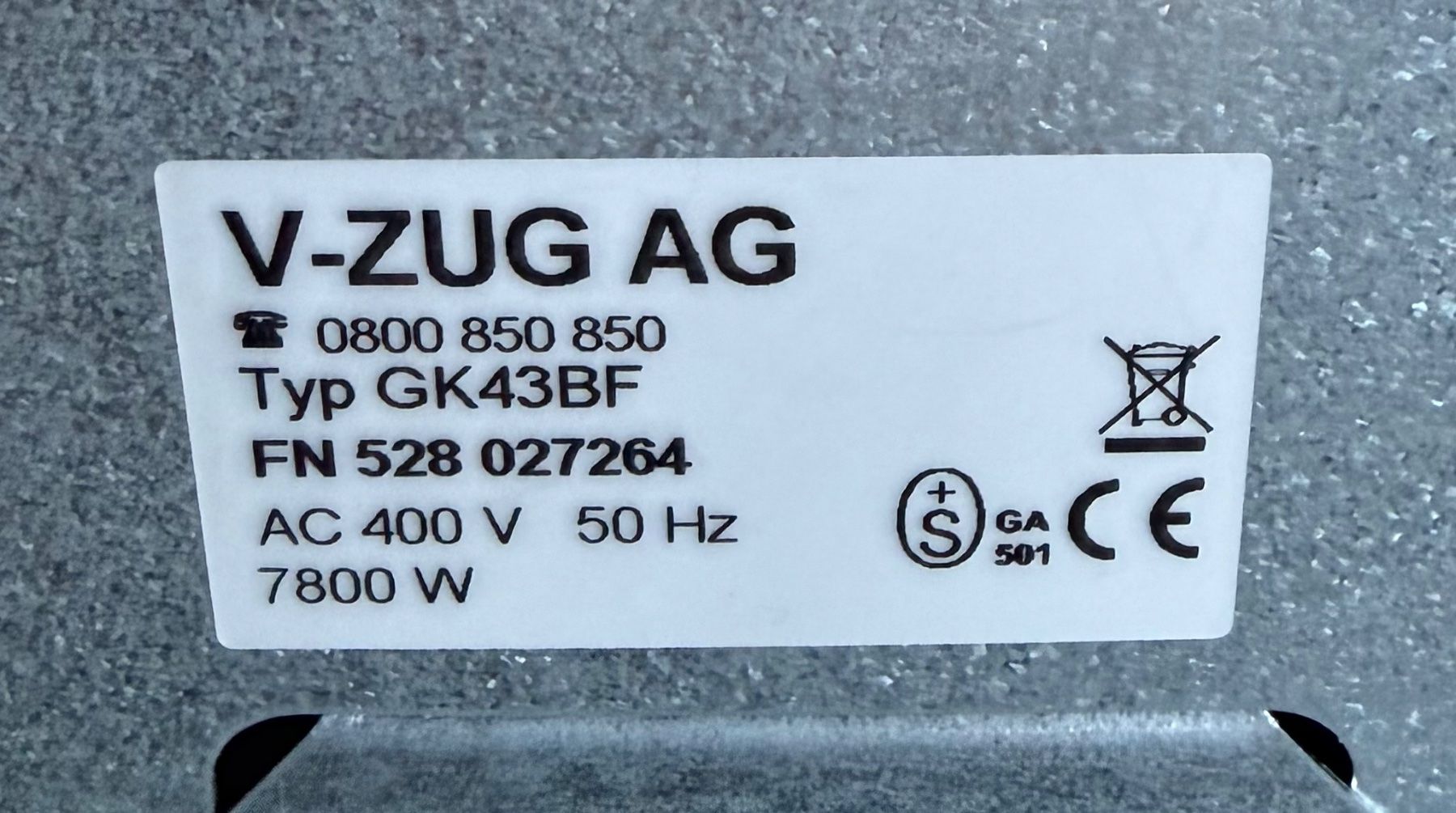 V-Zug Forni: V ZUG 55cm Backofen Glaskeramik – Usato da Kloten venduto da top2000 6