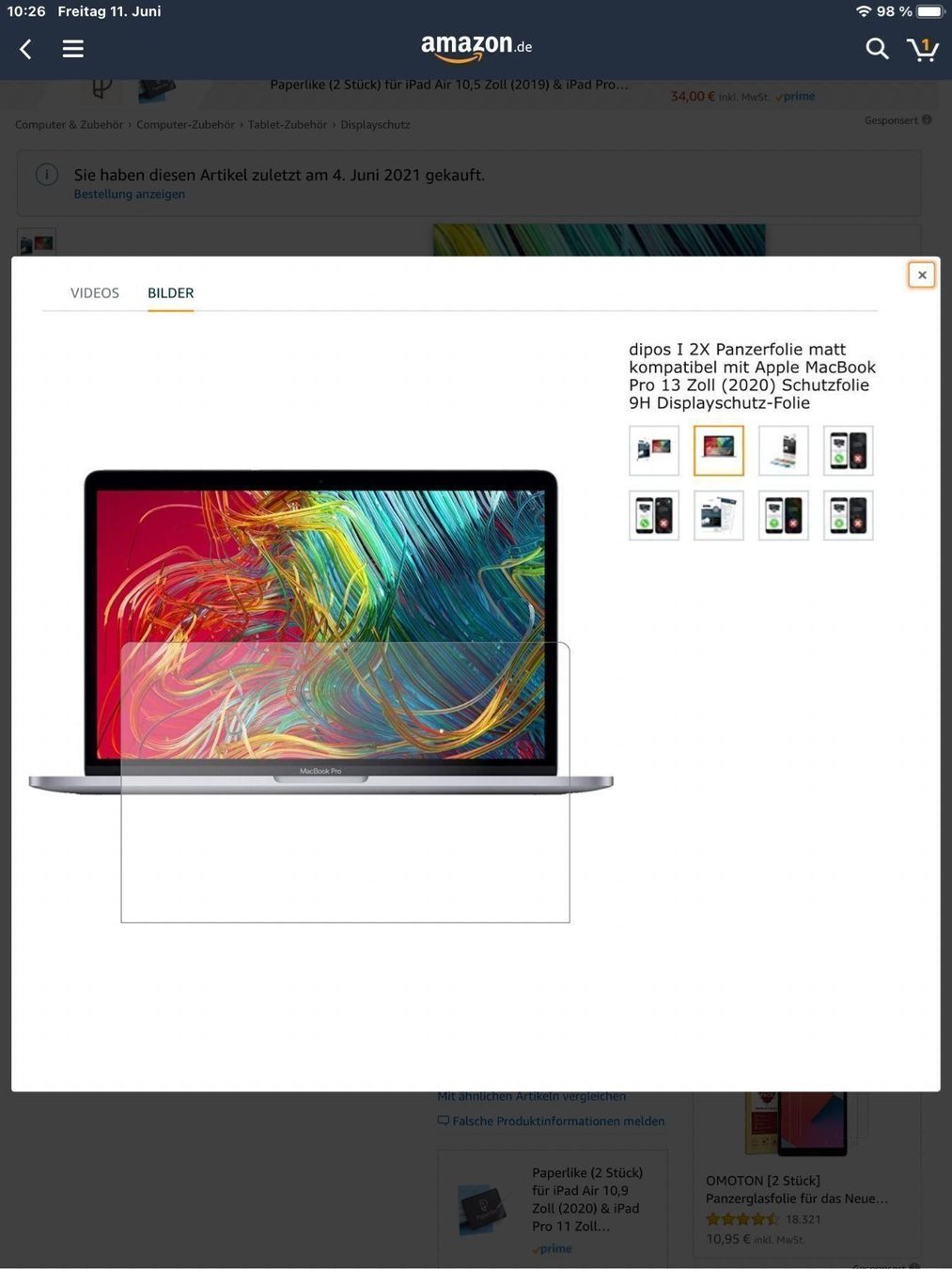 Apple Notebook: Apple Book 13 Zoll Panzerglass – Nuovo e nell'imballaggio originale da Rüthi (Rheintal) venduto da Many2369