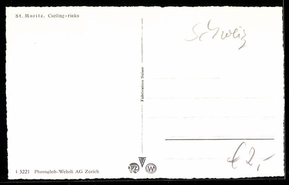Cartoline postali: St. Moritz, Curling-rinks vor Ortspanora – Usato da Berlin venduto da bartko-reher 1