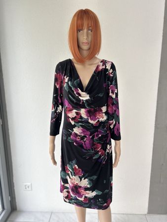 Ralph Lauren Dress Black Floral Size 12