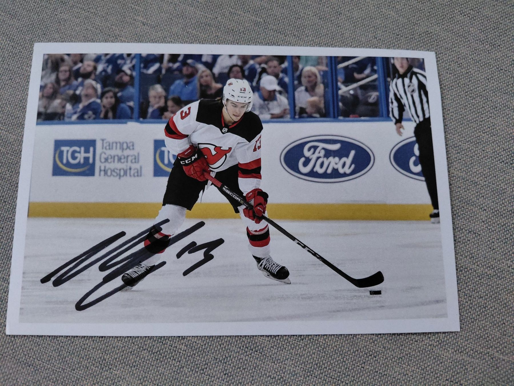 Autografi: Autogrammkarte Nico Hischier – Usato da Schmerikon venduto da Olympia04