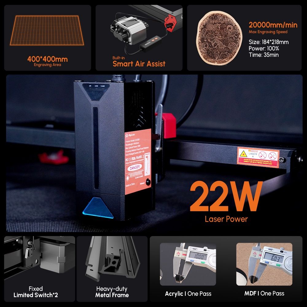 Imprimante 3D: Graveur laser AlgoLaser Alpha 22W : performances exceptionne – Neuf avec emballage d'origine à Zug par OrturMullerMac 2