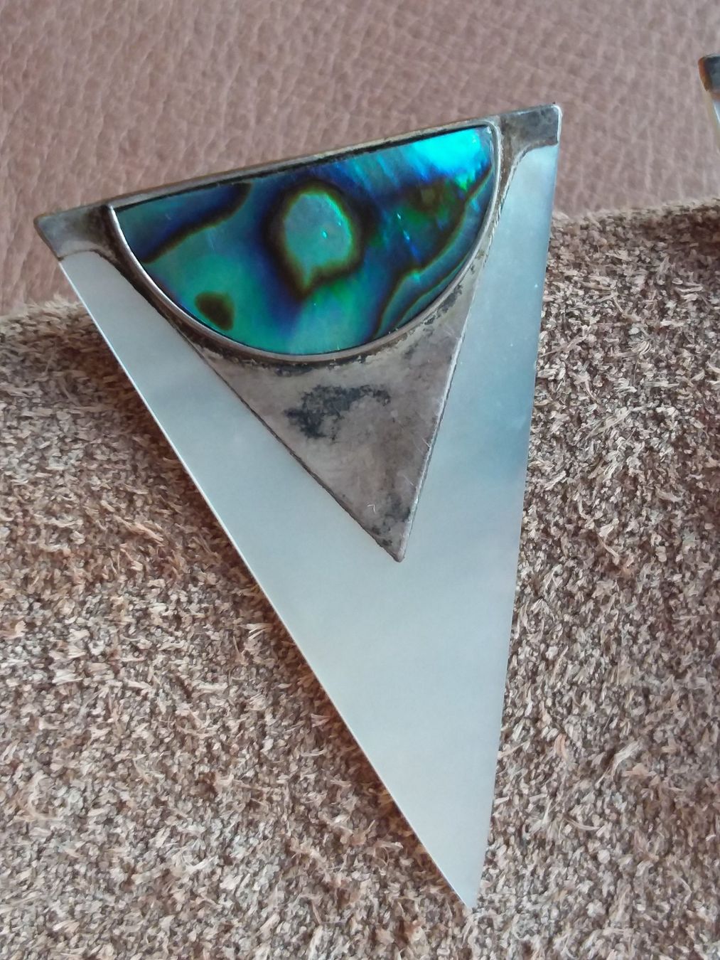 Orecchini pendenti & Orecchini a lobo: Vintage Silber Perlmutt Abalone Ohrstecker – Usato da Zürich venduto da gutsan 4
