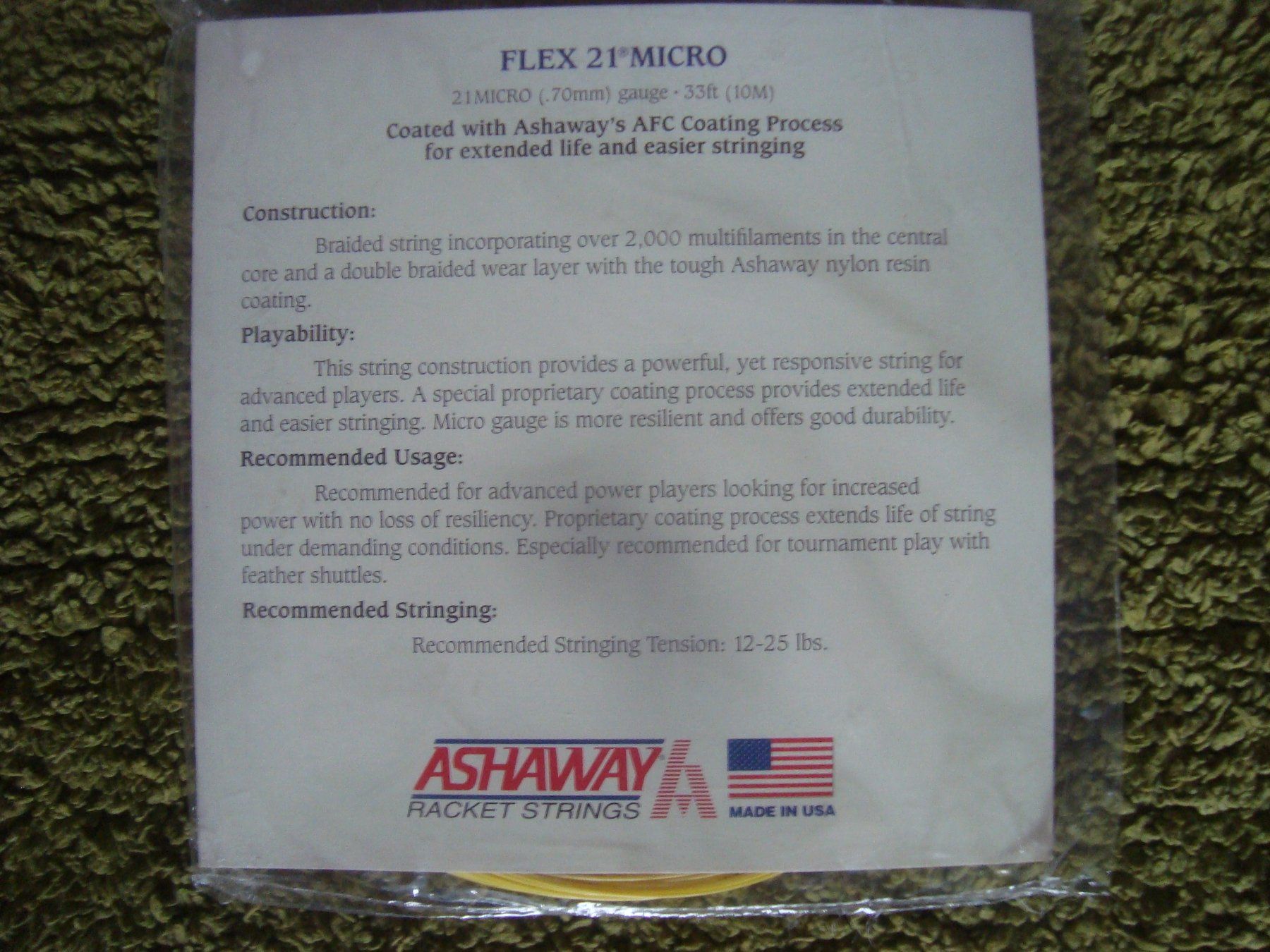 Racchette: vintage 1989year ASHAWAY Badminton string Flex-21 micro 10m – Nuovo (secondo la descrizione) da Wädenswil venduto da OliveDerSpezialist 1