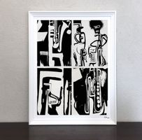 Jazz Band Moderne Kunst Abstrakt Bild Urban Music Dekor