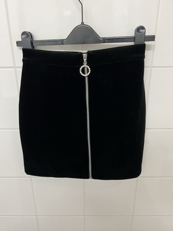 Samtjupe mit Reisverschluss schwarz