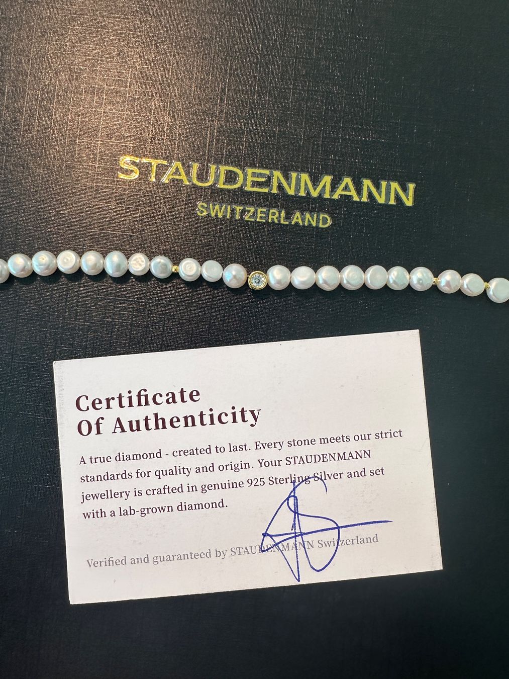 Bracciali & Braccialetti: Natural Pearl Bracelet with Diamond – Nuovo e nell'imballaggio originale da Richterswil venduto da L.Staudenmann 5