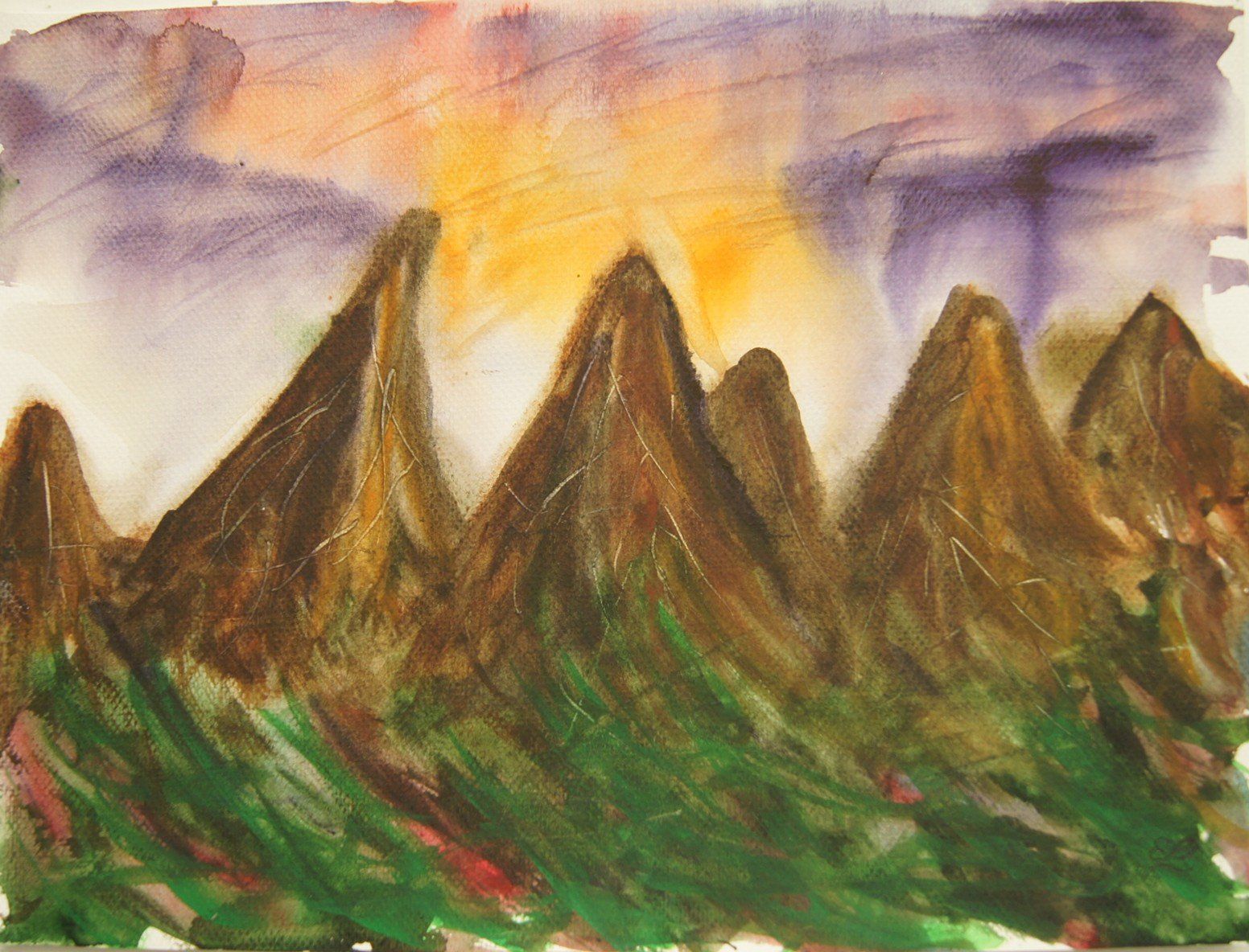 Gemälde: Aquarell: Berge XII – Neu (gemäss Beschreibung) aus Fribourg von erw_68dx