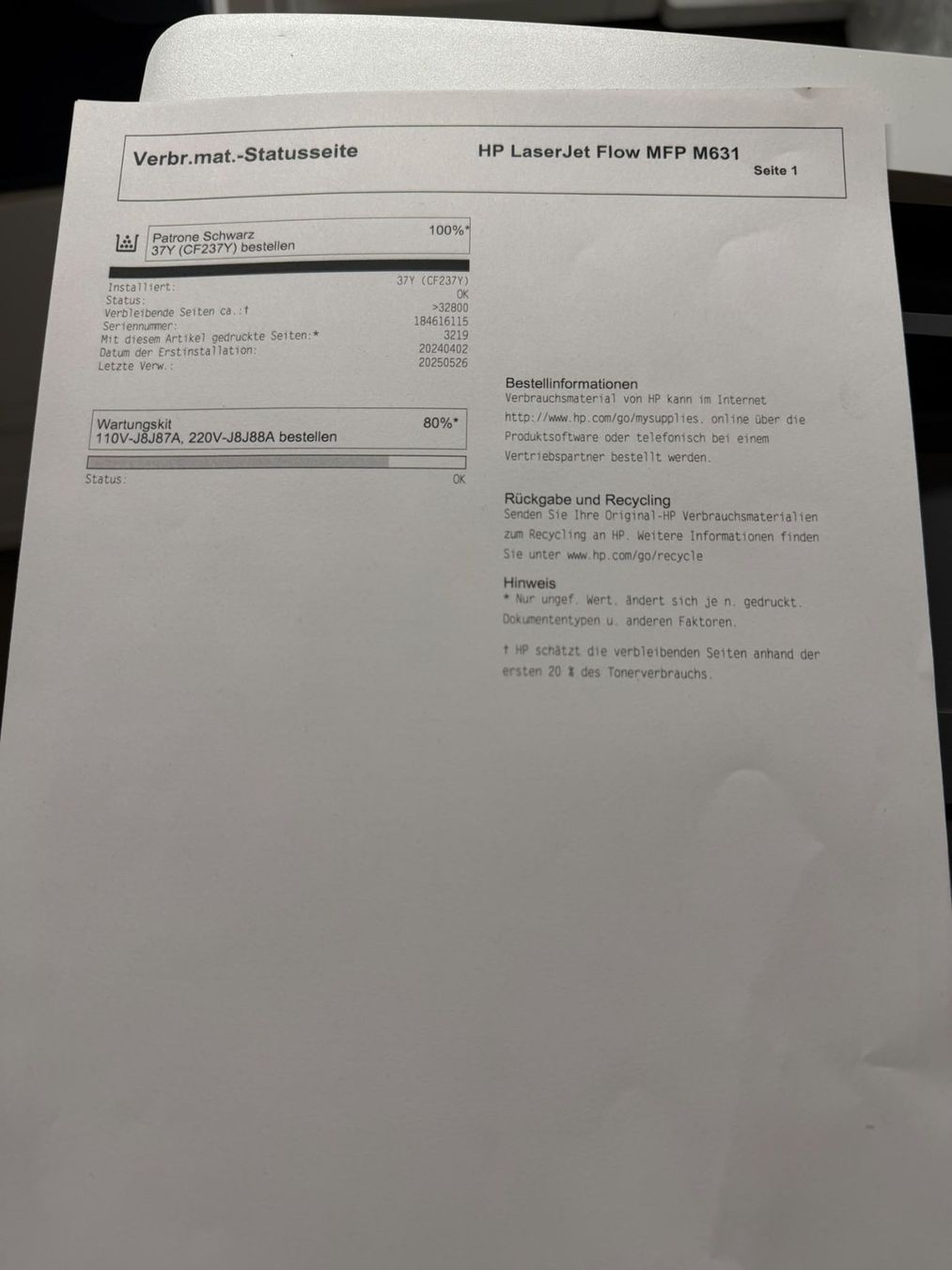 Hewlett Packard Stampanti: HP LaserJet Enterprise Flow MFP M631 - Multifunktionsdrucker – Usato da Dottikon venduto da refurbished-IT 4