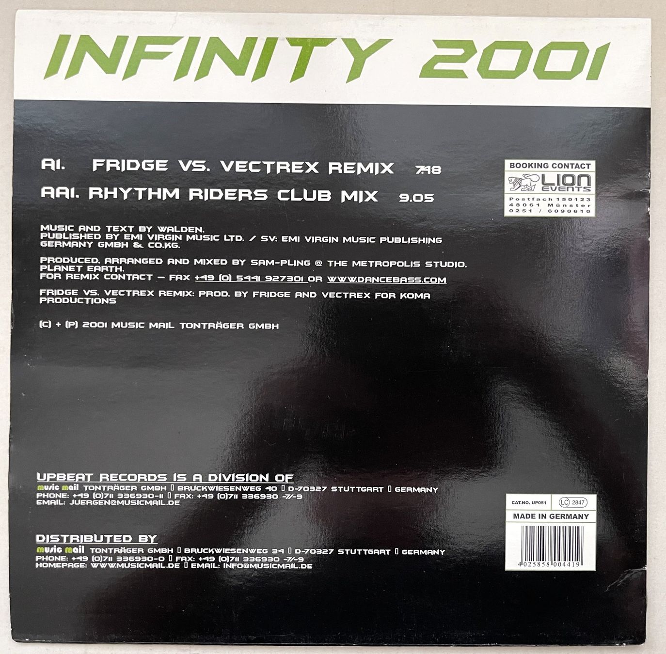 Dischi in vinile: Infinity 2001 Vinyl – Usato da Oftringen venduto da Vucki 1