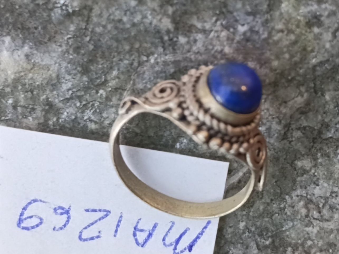 Anelli: Vintage Silber Ring mit Lapislazuli, Gr.16-17 S, Indien – Usato da Münchenbuchsee venduto da babilibern 7