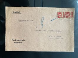 Schweiz 1931 NN-Brief Amtlich Bezirksger. Lenzburg 2x20 Tell