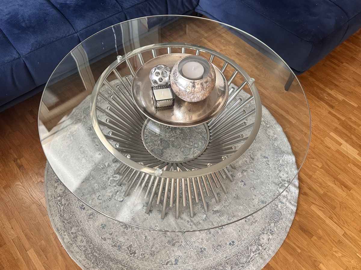 Pfister Tavoli: Moderner Couchtisch, Glas-Metall – Usato da Zürich venduto da Gadgets2020 3