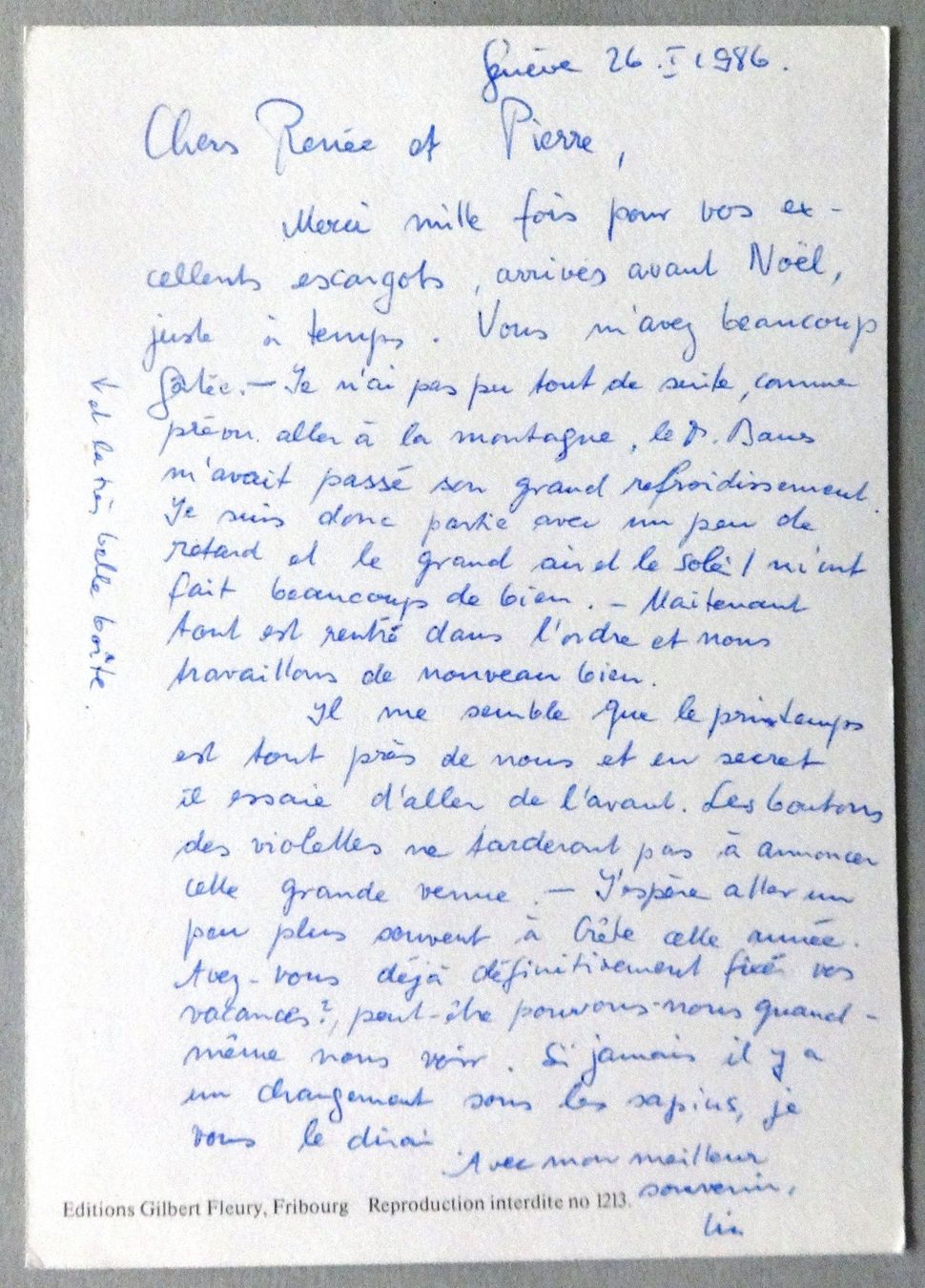Cartoline postali: Fribourg – Usato da Fétigny venduto da Billy2miny 1