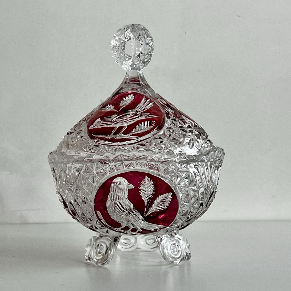 Zuckerdosen: Ruby crystal Bonbonnière / Hofbauer Byrdes – Gebraucht aus Oberägeri von Theonose74 3