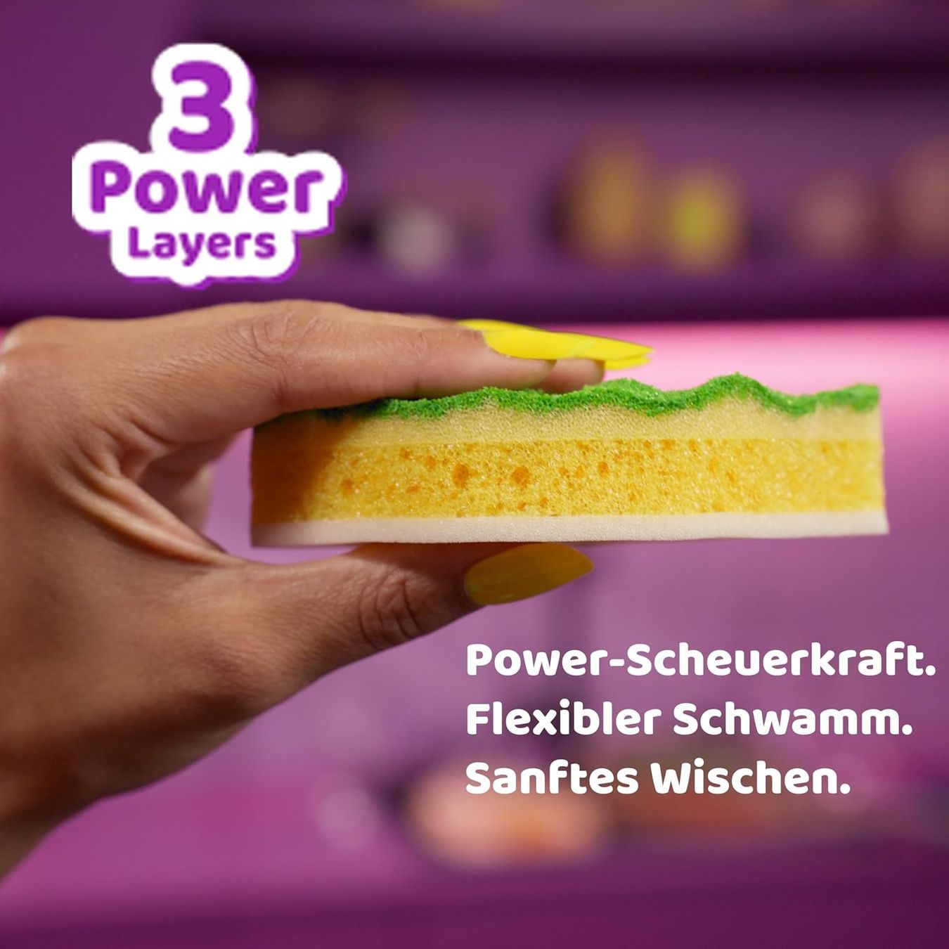 Sonstiges für Haushalt & Wohnen: Vileda Punch Scheuerschwamm 4er Set Zitrone kratzfrei – Neu und originalverpackt aus Suhr von SchnapperCH 3