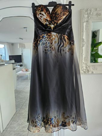 Abendkleid Grösse 40 schwarz Leopard LLuxuar Limited
