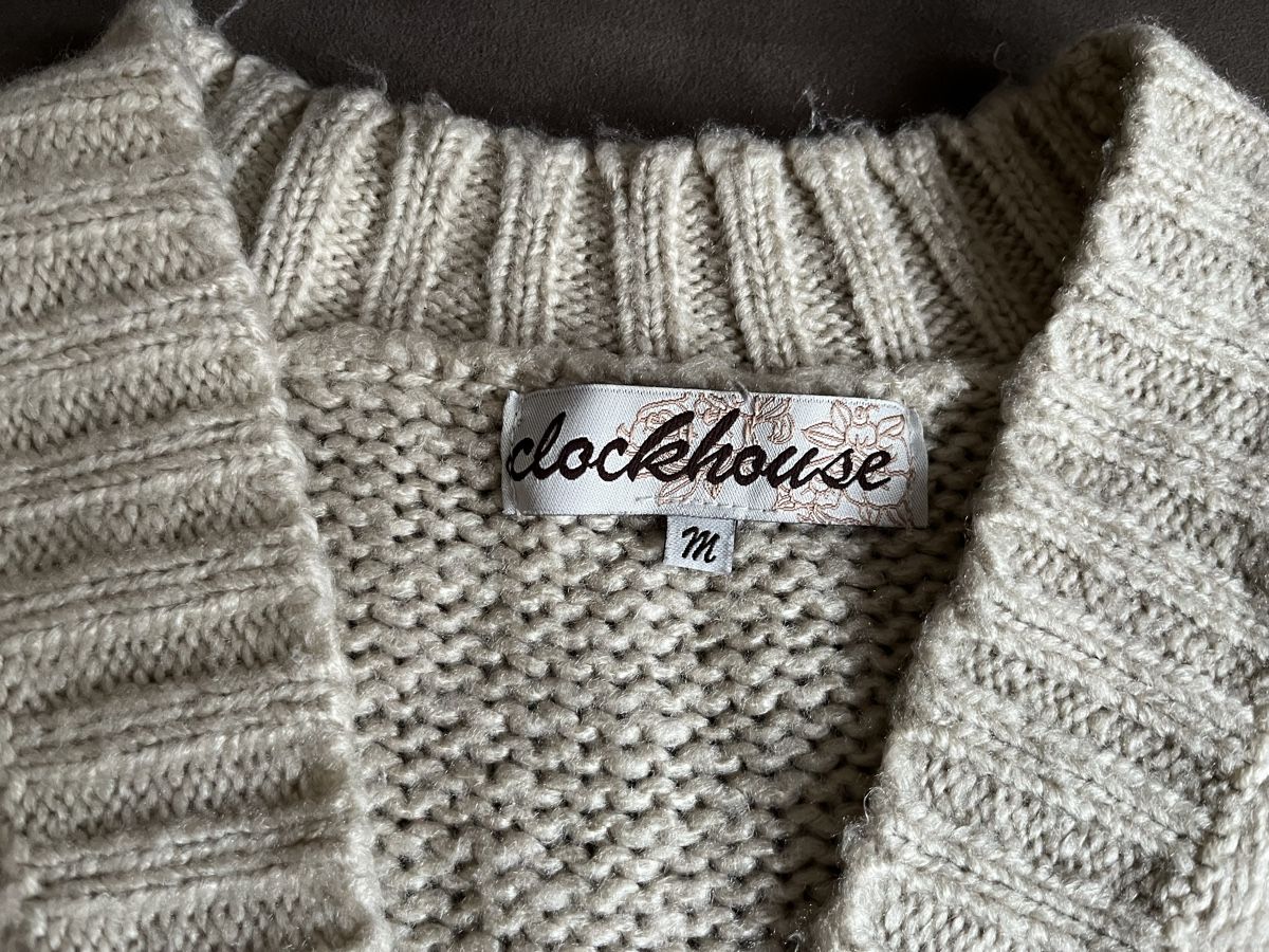 C&A Pullover & Sweatshirts: Pull long ajouré en maille beige en laine clockhouse M – Gebraucht aus Genève von Libellule477 5
