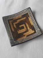 Mosaikschale viereckig, gold-braun