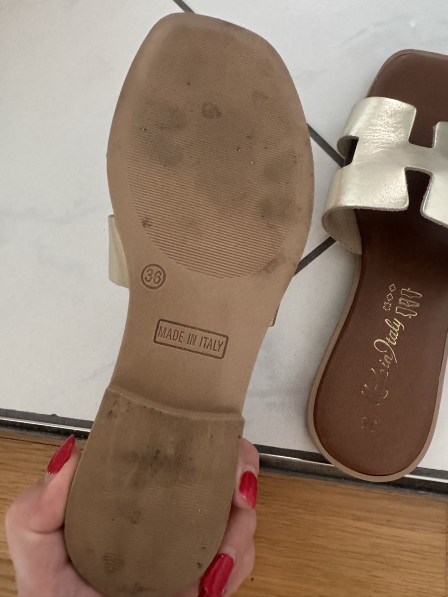 Damenschuhe: Leder Pantolette 36 Gold – Gebraucht aus Unterengstringen von Cuz_5555 1