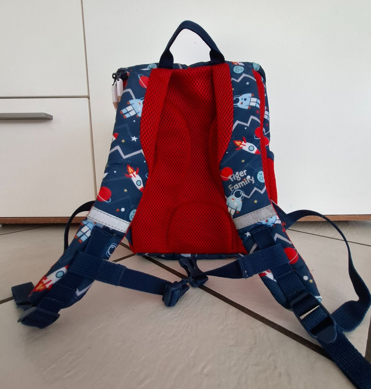 Borse & Zaini: Kinder Rucksack, blau/rot, " Astronauten" – Usato da Sisseln AG venduto da Tropea4334 1