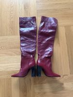 Burgunderrote Lederstiefel Gr. 36