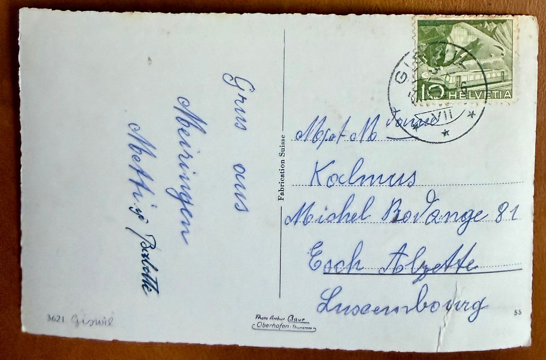 Ansichtskarten: Sustenstrasse - Sustenpass - Multivue - Autocar 1956 – Gebraucht aus Lutry von Ediego 1