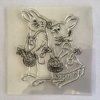 Clear Stamp Hase Paar lapins Ostern Paques Silikon Stempel
