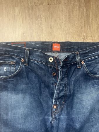 Herren Jeans BOSS Hugo Boss W36 L36 dunkelblau leicht abgetr