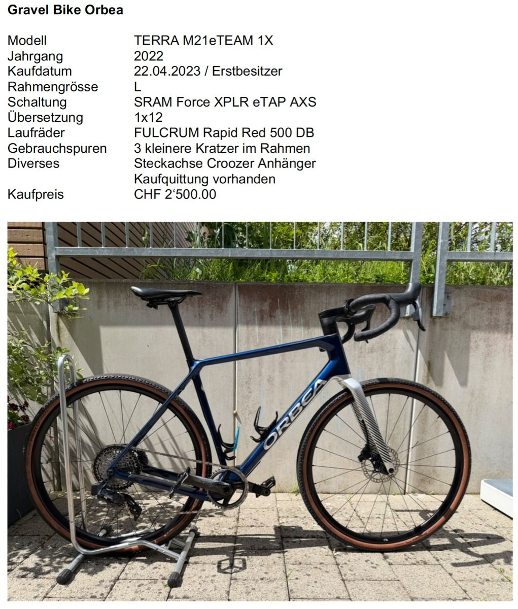 Orbea Biciclette: Gravel Orbea Terra – Usato da Dättlikon venduto da hun_h99n 6