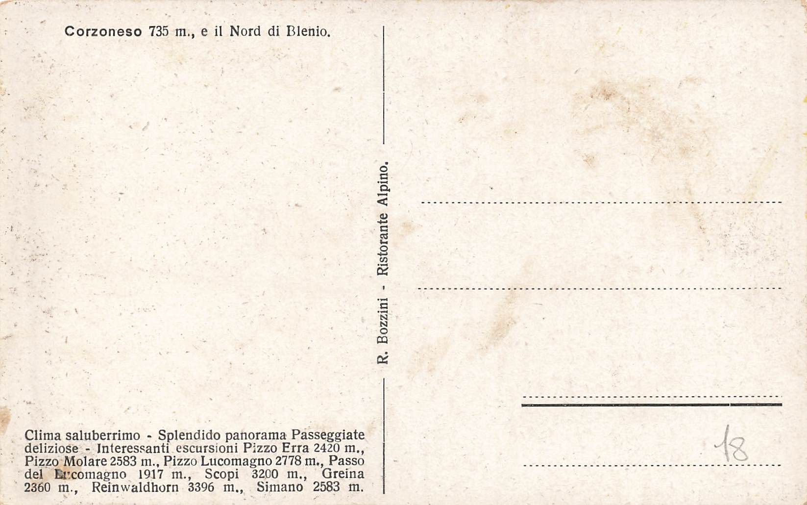 Cartoline postali: Corzoneso (TI) Blenio – Usato da Biasca venduto da Blenio71 1