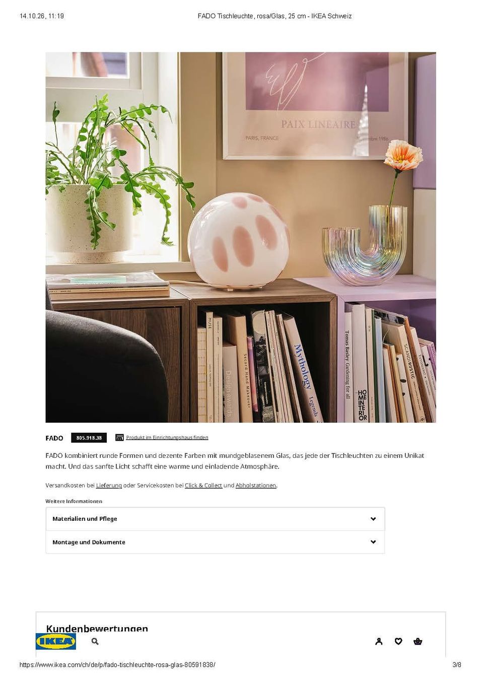 Ikea Lampen: Tischleuchte FADO von IKEA – Neu (gemäss Beschreibung) aus Bonstetten von Moma10 1