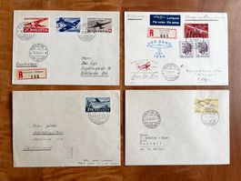 1944-49 Flugpost 4 Pro Aero Briefe, Kat.200.-
