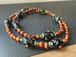 Unikat 💎 Neue Perlmutt-Halskette mit Glaselementen
