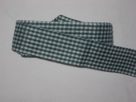 Karoband Polyester grün/weiss 2,5cm breit