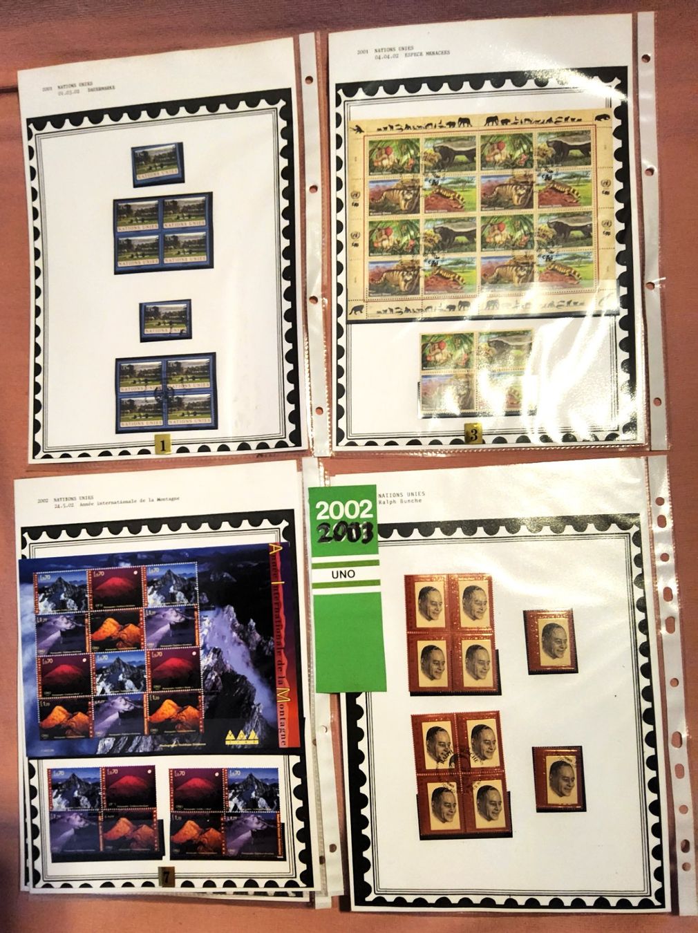 Alle Briefmarken: Perfekte vollständige UNO Sammlung 1969-2003 gest. + ungest. – Gebraucht aus Zug von Aeschroot 4