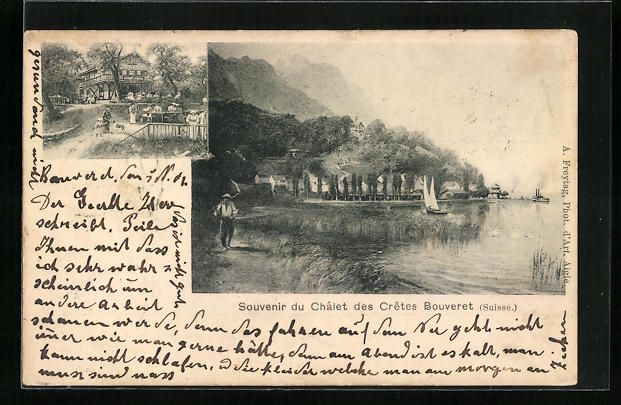 Cartes postales: AK Bouveret, Chalet des Cretes, 1901 – D'occasion à Berlin par bartko-reher