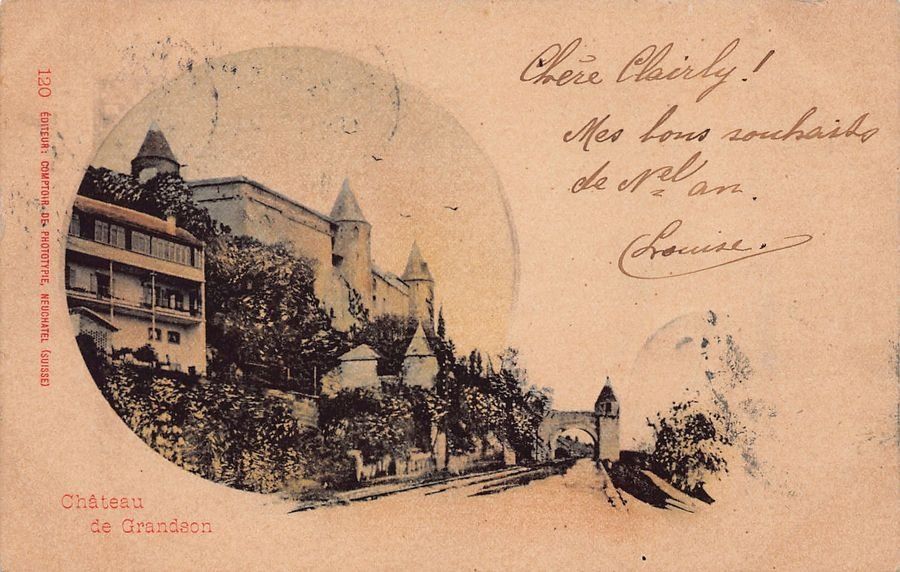 Cartoline postali: Château de Grandson, circulée 1899 – Usato da Frauenfeld venduto da POML
