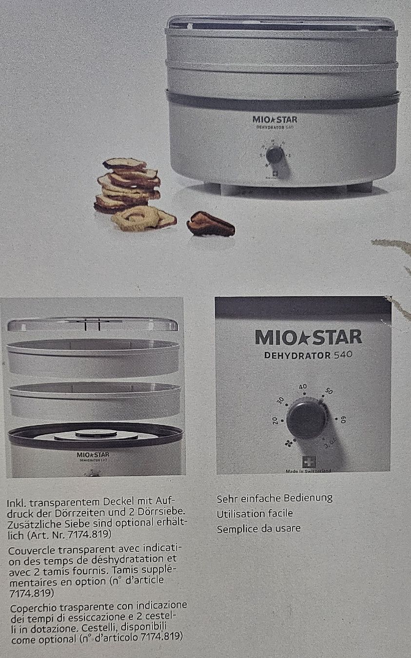 Mio Star Elettrodomestici da cucina: MIOSTAR Dörrgerät Dehydrator 540 - wie neu – Nuovo (secondo la descrizione) da Movelier venduto da Jasmin2812 3