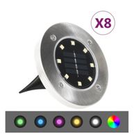 Solar-Bodenleuchten 8 Stk. LED RGB-Lichtfarbe NEU