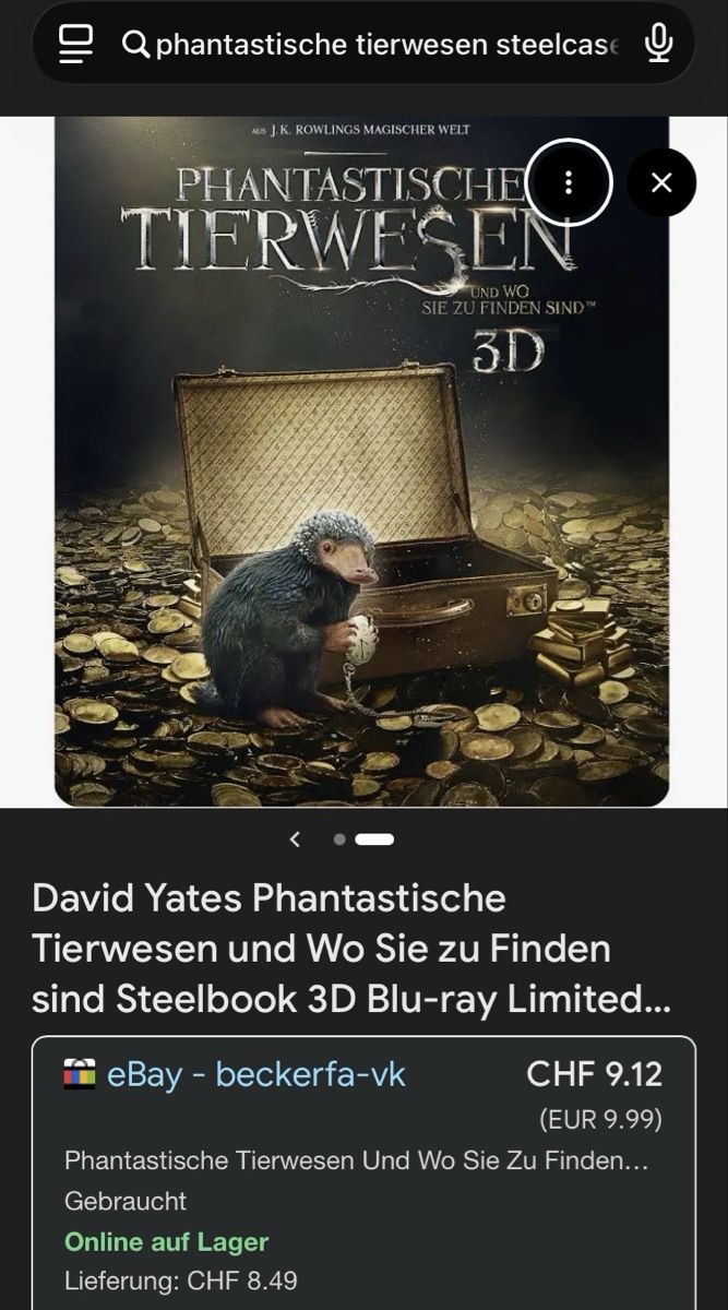 Tutti i DVDs: Phantastische Tierwesen / steelcase – Nuovo (secondo la descrizione) da Zürich venduto da linlin02 2