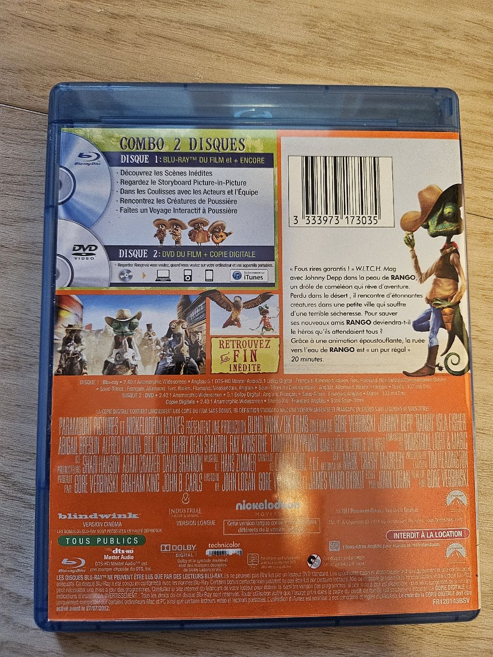 Alle DVDs: Rango - Combo Blu-ray + DVD - Film d'animation – Gebraucht aus La Joux FR von car_ck96 2