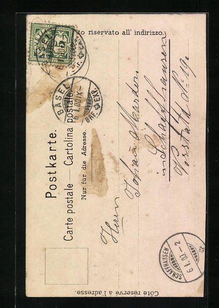 Cartoline postali: Litho Thun, Teilansicht mit Niesen, 1900 – Usato da Berlin venduto da bartko-reher 1